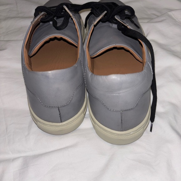 Gray and Black Casual Sneakers with Smooth Upper and White Sole - Picture 4 of 5